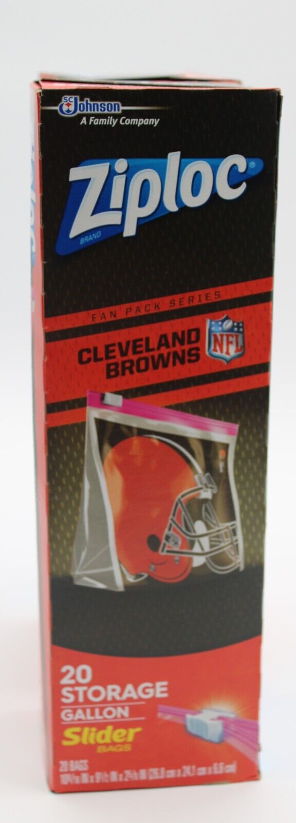 Ziploc Dawg Pound NFL Cleveland Browns 20 Storage Gallon Slider Bags 4 Pack